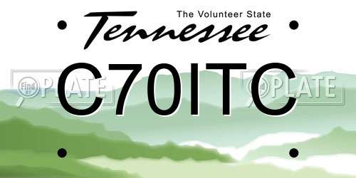C70ITC Tennessee License Plate