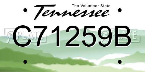 C71259B Tennessee License Plate
