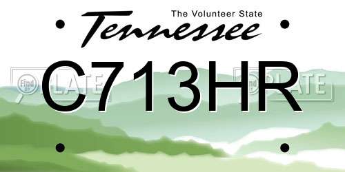 C713HR Tennessee License Plate