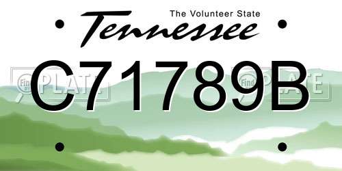 C71789B Tennessee License Plate