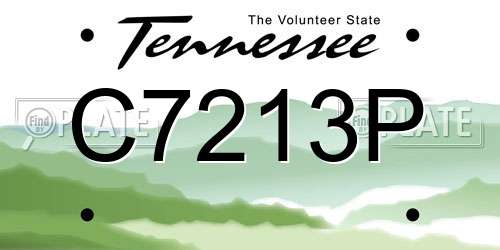 C7213P Tennessee License Plate