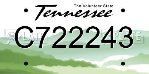 C722243 Tennessee License Plate