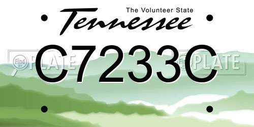 C7233C Tennessee License Plate