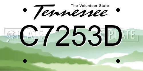 C7253D Tennessee License Plate