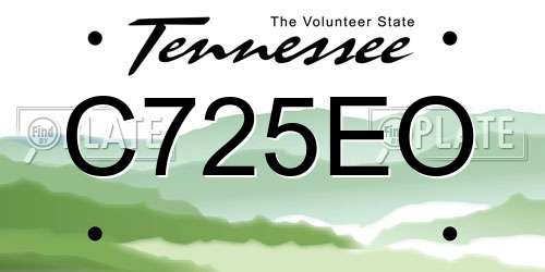 C725EO Tennessee License Plate