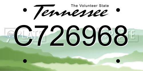 C726968 Tennessee License Plate