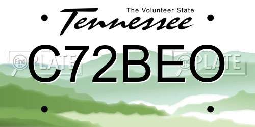 C72BEO Tennessee License Plate