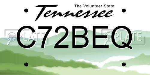 C72BEQ Tennessee License Plate