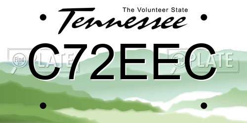 C72EEC Tennessee License Plate