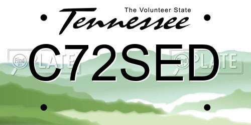 C72SED Tennessee License Plate