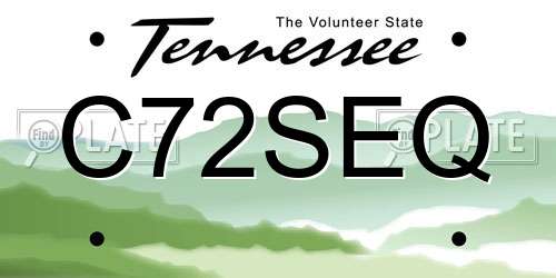 C72SEQ Tennessee License Plate