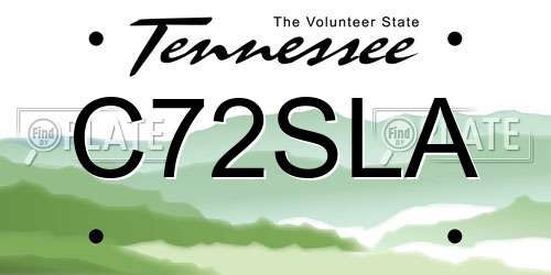C72SLA Tennessee License Plate