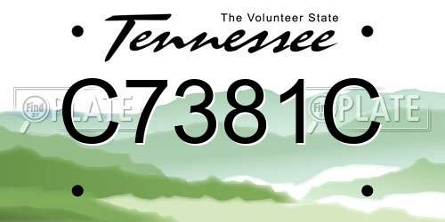 C7381C Tennessee License Plate