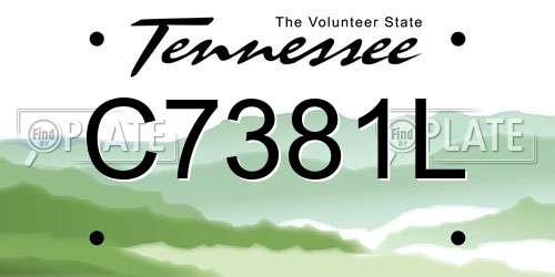 C7381L Tennessee License Plate