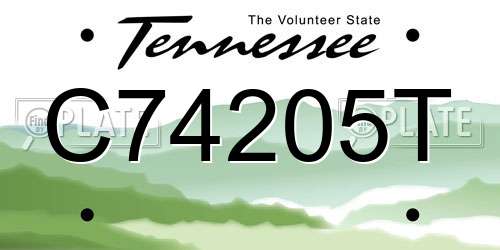 C74205T Tennessee License Plate
