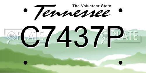 C7437P Tennessee License Plate