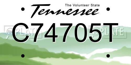 C74705T Tennessee License Plate