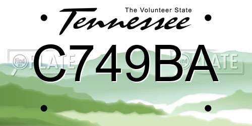 C749BA Tennessee License Plate