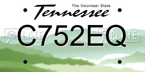 C752EQ Tennessee License Plate