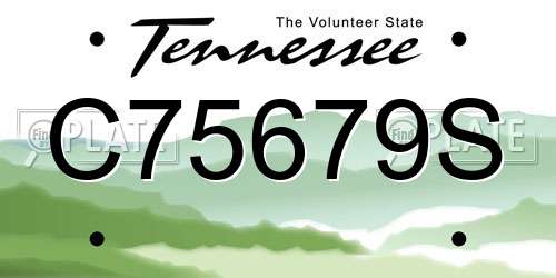 C75679S Tennessee License Plate