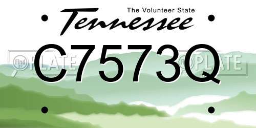C7573Q Tennessee License Plate
