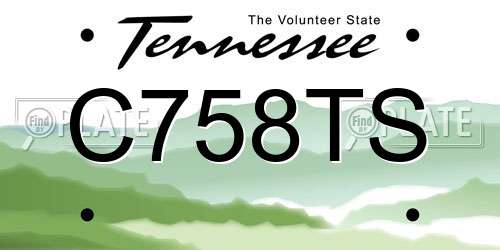C758TS Tennessee License Plate
