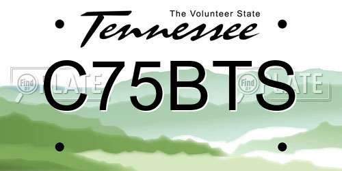 C75BTS Tennessee License Plate