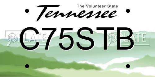C75STB Tennessee License Plate