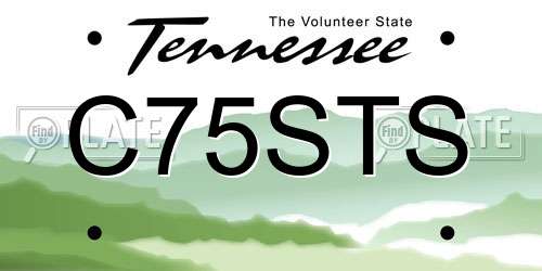 C75STS Tennessee License Plate