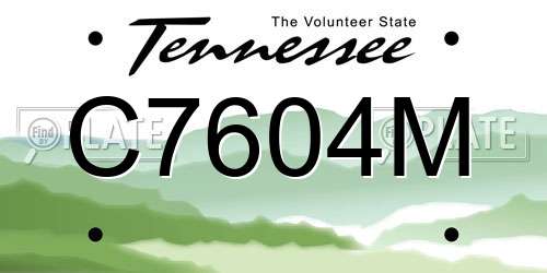 C7604M Tennessee License Plate