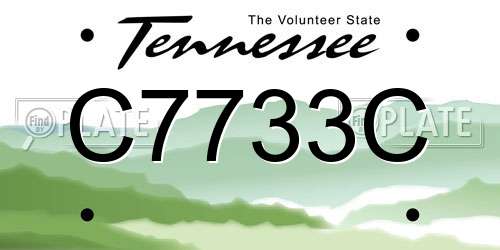 C7733C Tennessee License Plate