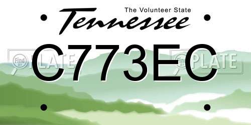 C773EC Tennessee License Plate
