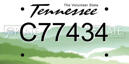 C77434 Tennessee License Plate