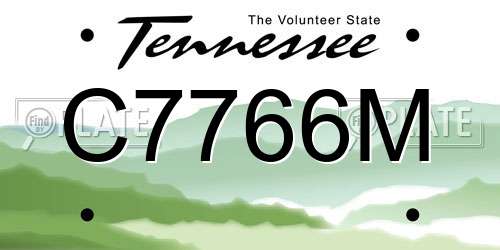 C7766M Tennessee License Plate