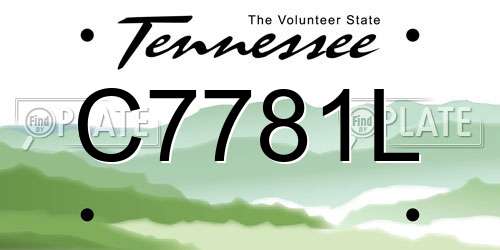 C7781L Tennessee License Plate