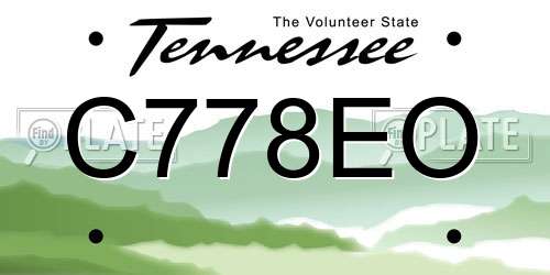 C778EO Tennessee License Plate