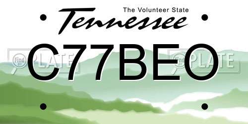 C77BEO Tennessee License Plate