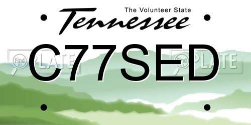 C77SED Tennessee License Plate