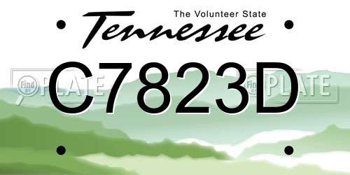 C7823D Tennessee License Plate