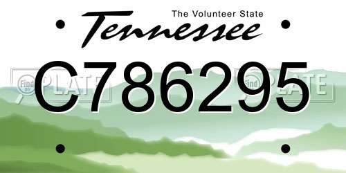 C786295 Tennessee License Plate
