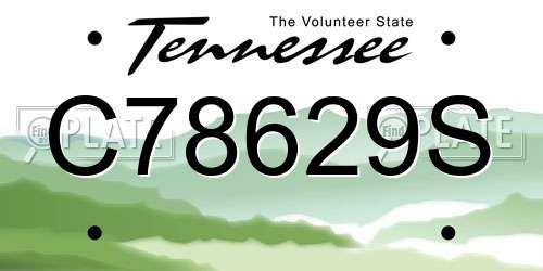 C78629S Tennessee License Plate