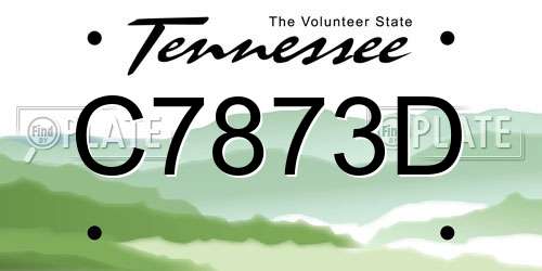 C7873D Tennessee License Plate