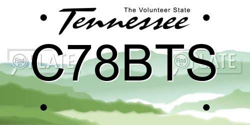 C78BTS Tennessee License Plate