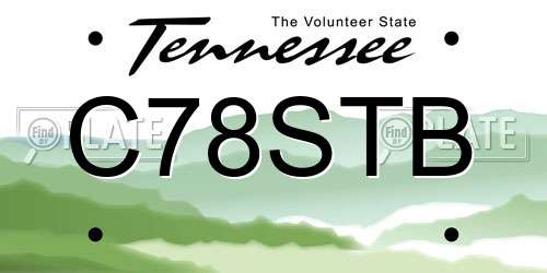 C78STB Tennessee License Plate