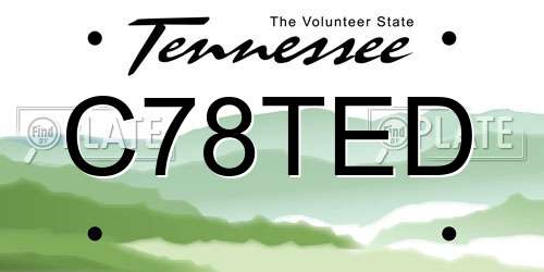 C78TED Tennessee License Plate