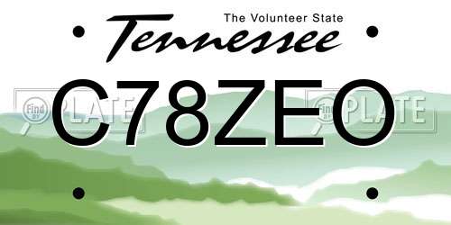 C78ZEO Tennessee License Plate