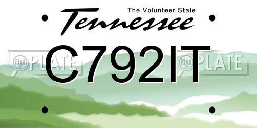 C792IT Tennessee License Plate