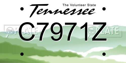C7971Z Tennessee License Plate