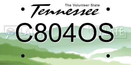 C804OS Tennessee License Plate