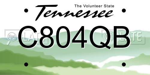 C804QB Tennessee License Plate